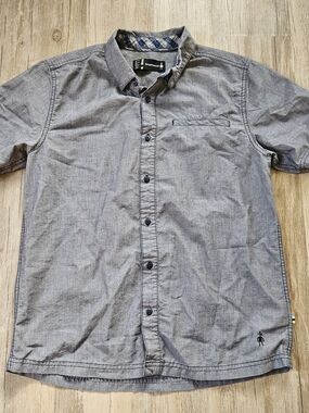 Smartwool Gray Men's Short-Sleeve Wool Blend Causal Button-Up Shirt Medium